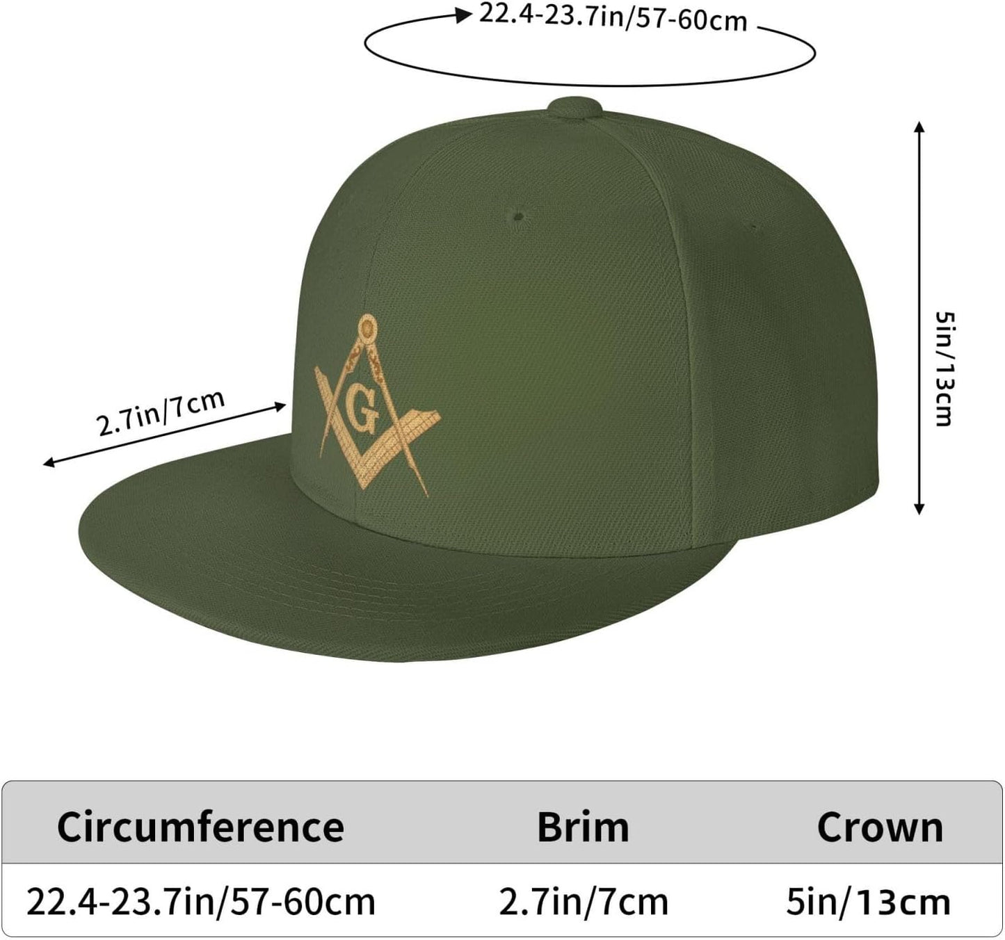 Faith Hope Charity Masonic Freemason Hat Adult Adjustable Baseball Cap Trucker Hats Moss Green