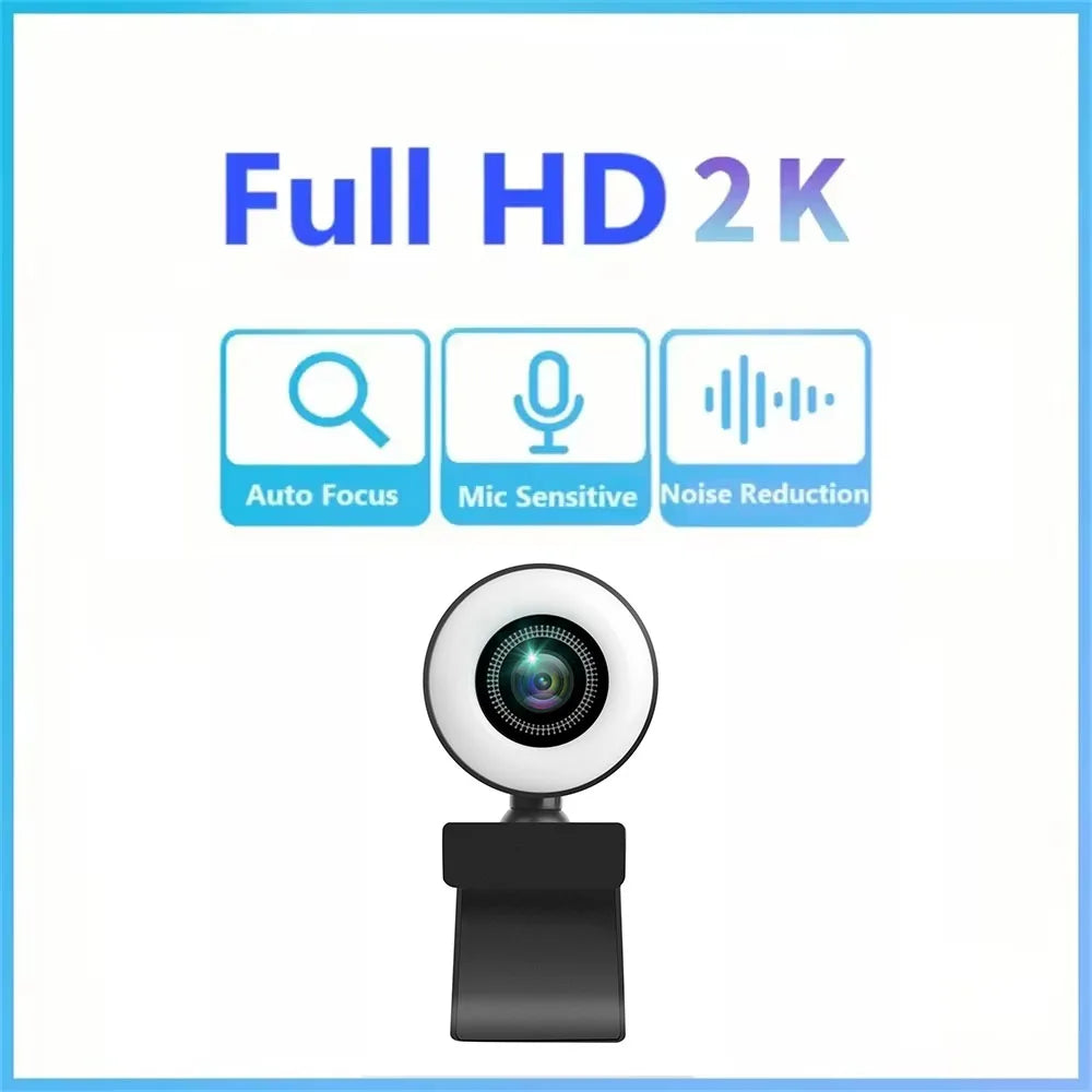 4K 2K 1080P WithLight Portable Full HD Webcam PC Laptop Auto Focus Webcam Live Streaming Flexible with Microphone Live Broadcast