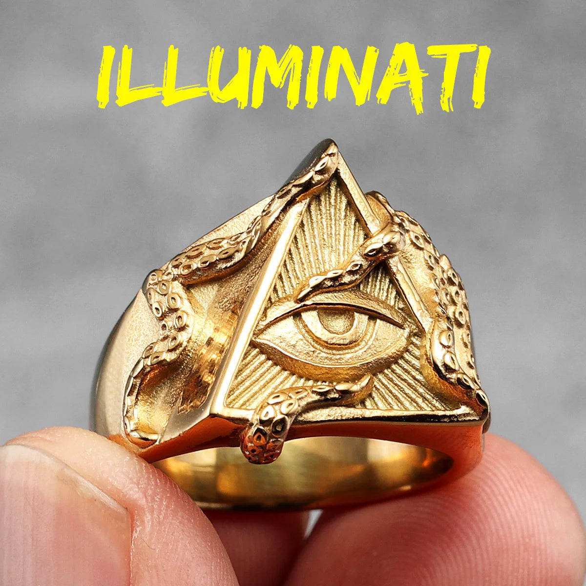 Freemason Illuminati Triangle Masonic Stainless Steel Mens Rings Jewelry Creativity Gift