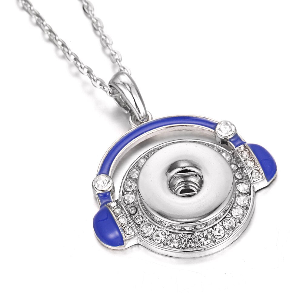 Snap Button Jewelry Necklaces 18mm Snap Button Necklace Pendant