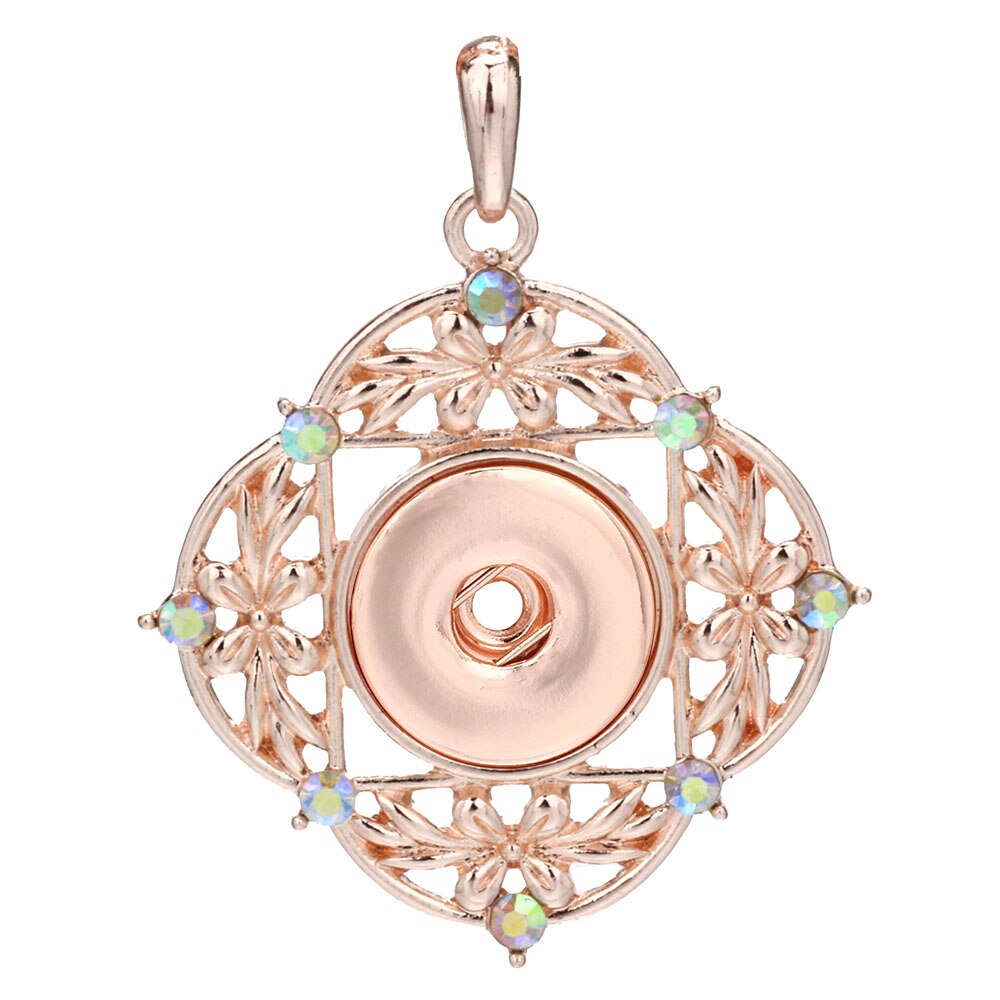 Snap Pendant Necklace. Rose Gold or Silver Colored Necklaces. Fit all 18mm Snap Buttons