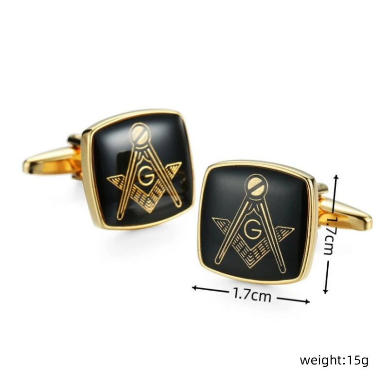 Fashion Men's Cufflinks, Freemasonry Cufflinks, Masonic cuff buttons sleeve designed for Masonry,  square and compass with G