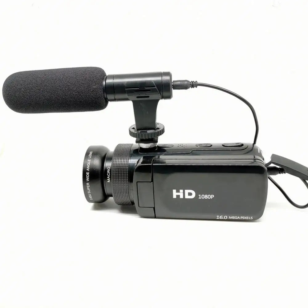 HD 1080P Video Camera With Microphone Camcorder 16X Digital Zoom 2.4 inch Display 16 Million Home Camcorder Video Recorder