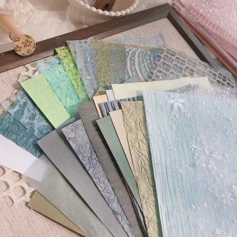 30 Types of Mesh Special Paper, Mixed Material, Decorative Paper, Card Making, A5 Paper Size