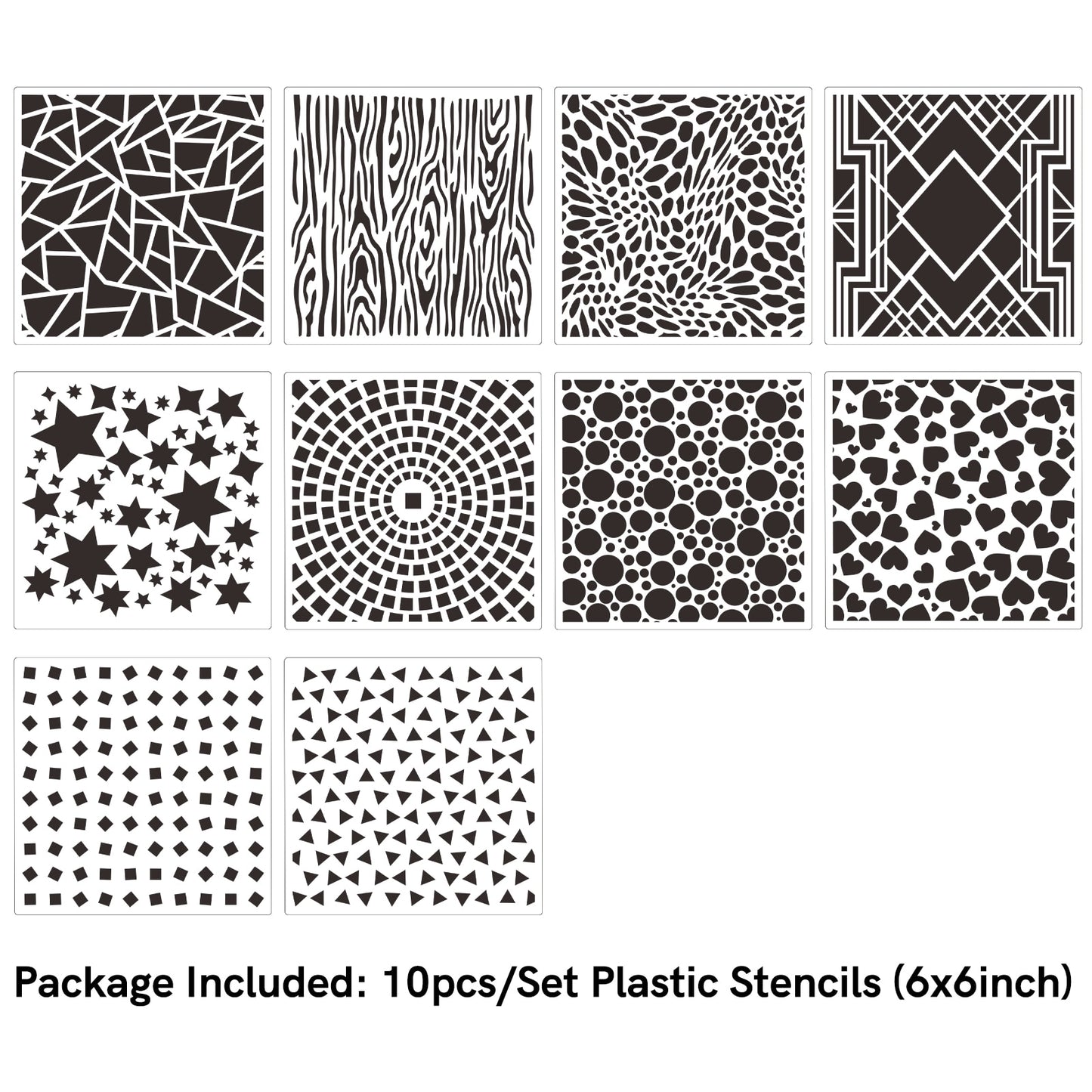 New 6*6 Inch Plastic Stencils for Diy Craft Making, Background for Greeting Cards,  Scrapbooking,