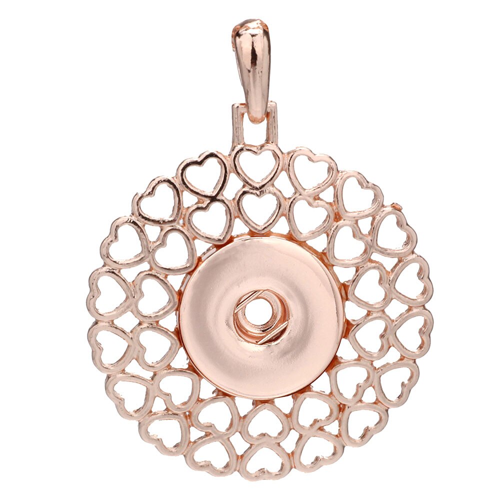 Snap Pendant Necklace. Rose Gold or Silver Colored Necklaces. Fit all 18mm Snap Buttons