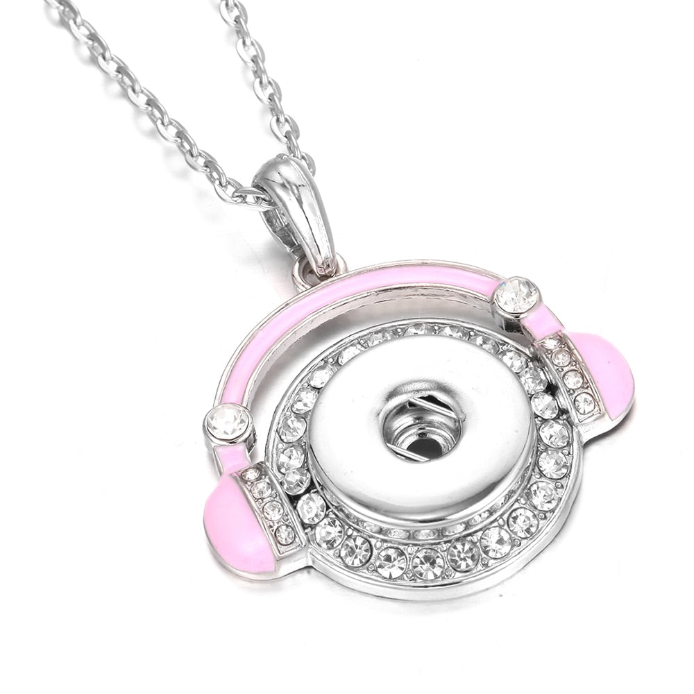 Snap Button Jewelry Necklaces 18mm Snap Button Necklace Pendant