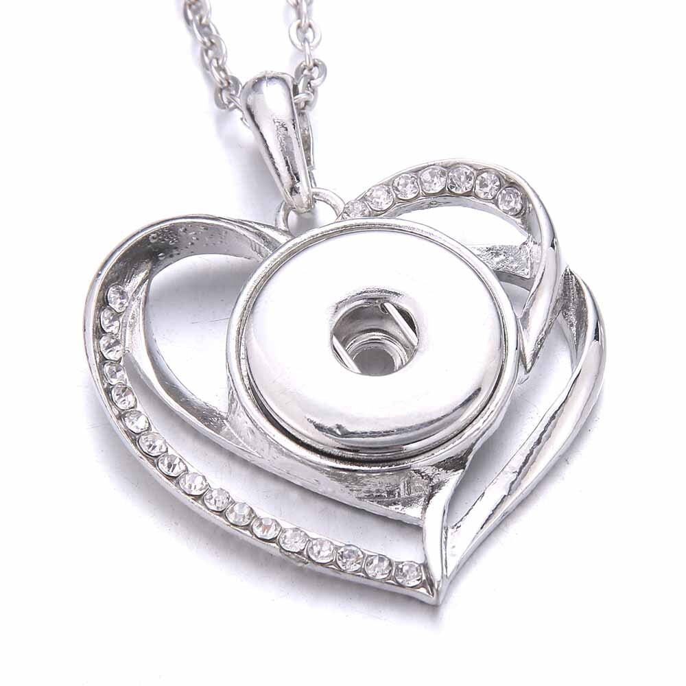 High Quality Snap Jewelry Necklace, Crystal Rhinestone, Heart, Butterfl,y 18mm Snap Necklace DIY Snap Jewelry Necklace Pendant