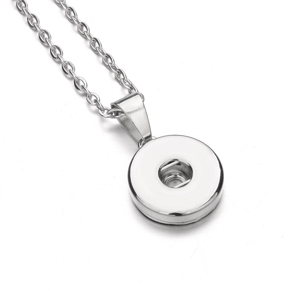 Snap Button Jewelry Necklaces 18mm Snap Button Necklace Pendant