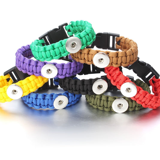 New Snap Jewelry Woven Rope, Snap Bracelet, Hand Made, Rope Snap Button Bangle Bracelet, Fts all 18MM Snap Buttons