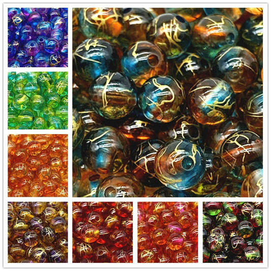 50pcs 8mm Double Color Acrylic Beads ,Spacer Beads For Jewelry Making, Handmade DIY