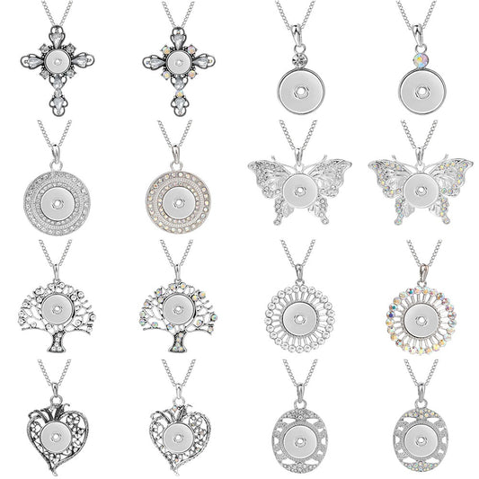 New Snap Jewelry Pendants. Tree of Life, Butterfly, Cross, Circle, Key, Heart, Floral, Oval, Starburst. Fits both 18mm and 20mm Snaps