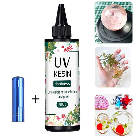 UV Resin Glue 20g/50g/100g/250g/1000g, Epoxy Resin, use with UV Lamp, High Transparency Fast Drying and High Hardness for DIY Jewelry