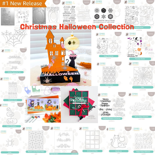 Christmas Halloween Collection Clear Stamp Metal Cutting Dies Stencil Hot Foil for Scrapbooking, Card Making,  Diary Decoration