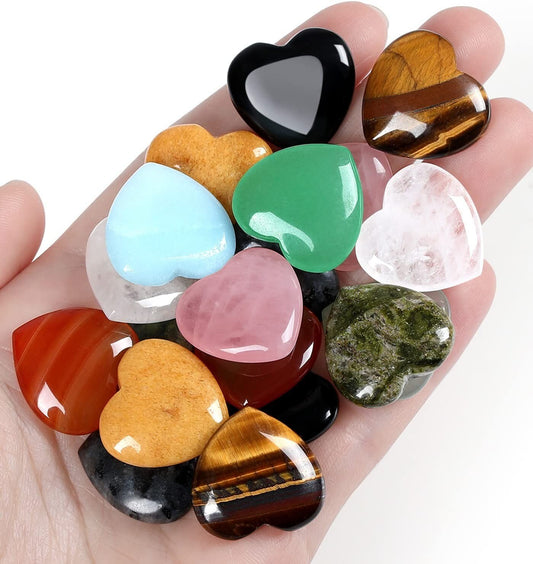 Natural Crystal Fish Tank Stone Decorations Heart Shape Art Gemstone Aquarium Home Decor Crafts Healing Stones Color Ornaments